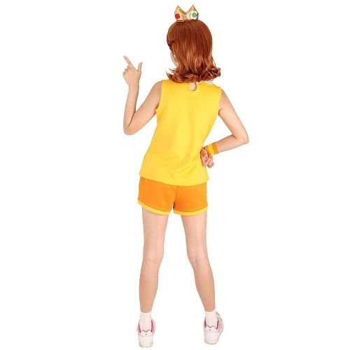  Miccostumes Womens Princess Daisy Tennis Outfit Cosplay Costume with Crown