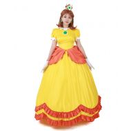 Miccostumes Womens Yellow Princess Daisy Cosplay Costume Dress