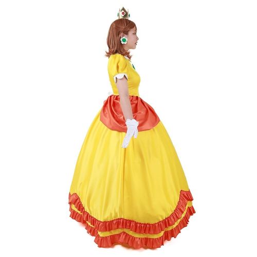  Miccostumes Womens Yellow Princess Daisy Cosplay Costume Dress