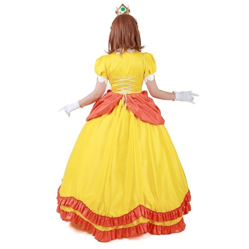  Miccostumes Womens Yellow Princess Daisy Cosplay Costume Dress