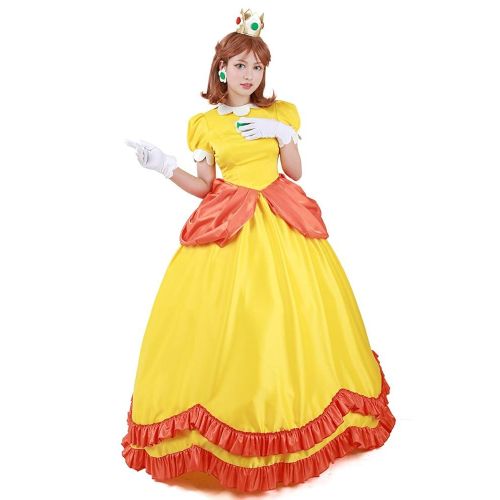  Miccostumes Womens Yellow Princess Daisy Cosplay Costume Dress