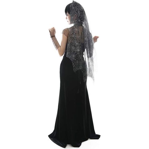  할로윈 용품miccostumes Womens Mavis Dracula Halloween Costume Black Wedding Dress