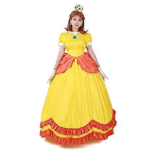  할로윈 용품Miccostumes Womens Yellow Princess Daisy Cosplay Costume Dress