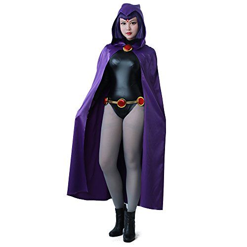  할로윈 용품miccostumes Womens Rachel Purple Cloak Black Jumpsuit Cosplay Costume