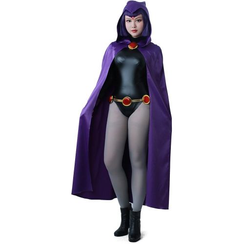  할로윈 용품miccostumes Womens Rachel Purple Cloak Black Jumpsuit Cosplay Costume