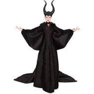 miccostumes Womens Evil Queen Halloween Costume Black Gown Dolman Dress with Horned Headpiece