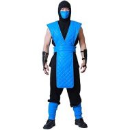 miccostumes Mens Shotokan Ninja Blue Fighter Halloween Cosplay Costume