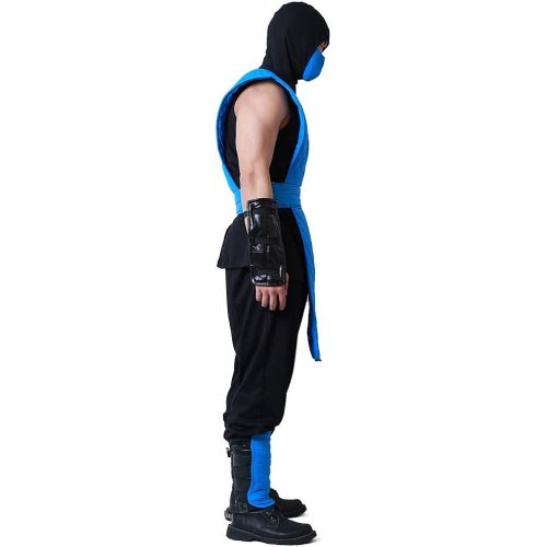  할로윈 용품miccostumes Mens Shotokan Ninja Blue Fighter Halloween Cosplay Costume