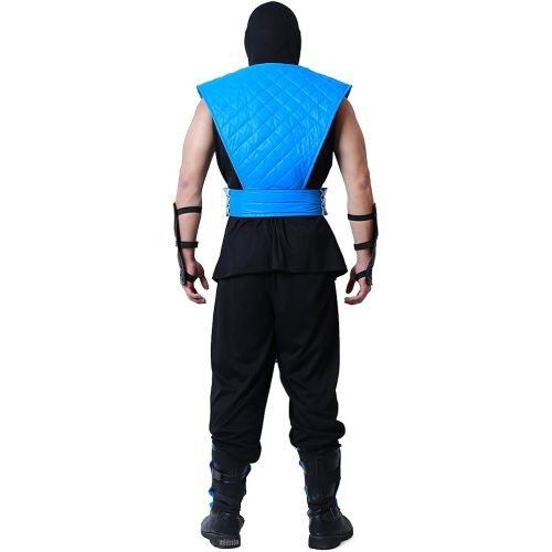  할로윈 용품miccostumes Mens Shotokan Ninja Blue Fighter Halloween Cosplay Costume