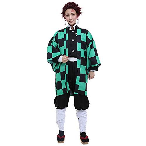  할로윈 용품Miccostumes Mens Kamado Tanjiro Cosplay Costume Outfit Robe Kimono Uniform