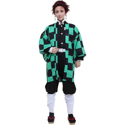  할로윈 용품Miccostumes Mens Kamado Tanjiro Cosplay Costume Outfit Robe Kimono Uniform