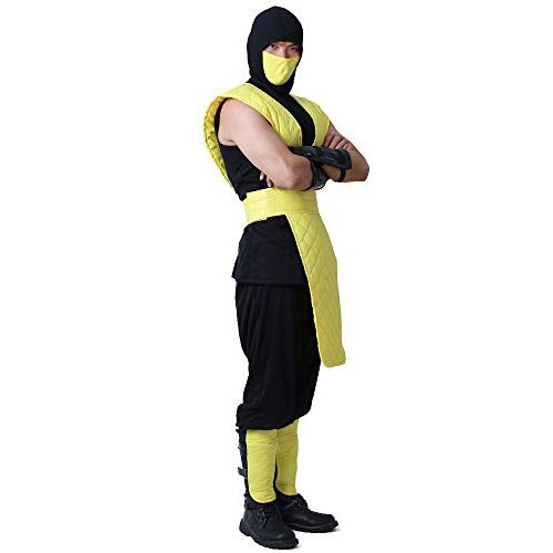  할로윈 용품miccostumes Mens Shotokan Ninja Yellow Fighter Halloween Cosplay Costume