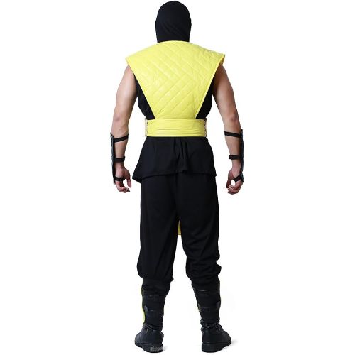  할로윈 용품miccostumes Mens Shotokan Ninja Yellow Fighter Halloween Cosplay Costume