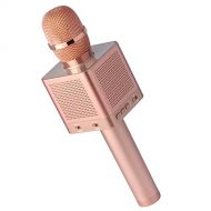 Micgeek Upgraded MicGeek Q10S Bluetooth Wireless Karaoke Microphone Genuine Authorized by manufacturer (Rose Gold)