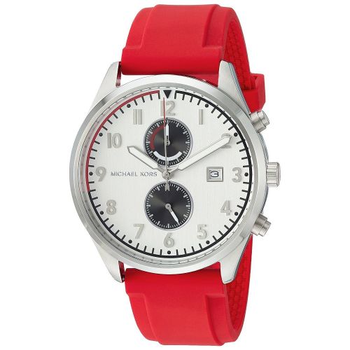  Michael Kors Mens MK8572 Saunder Chronograph Red Silicone Watch by Michael Kors