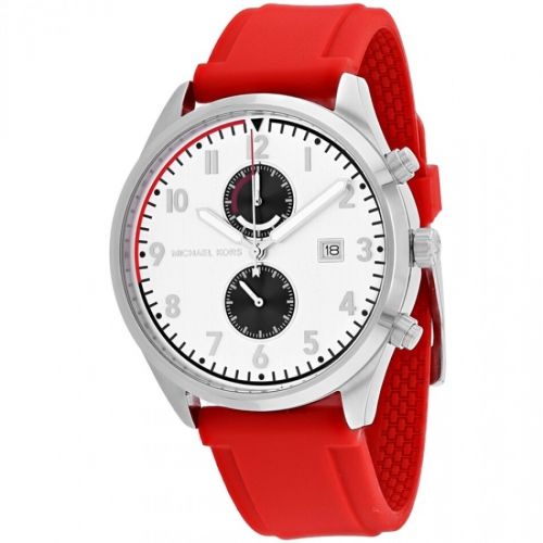  Michael Kors Mens MK8572 Saunder Chronograph Red Silicone Watch by Michael Kors