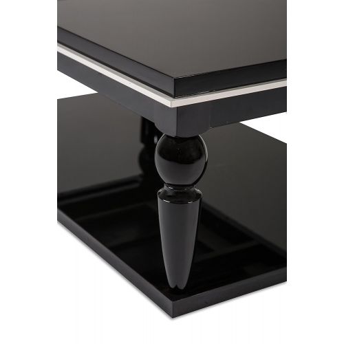  Michael Amini 9025601-805 Sky Tower Cocktail Table, Black Ice