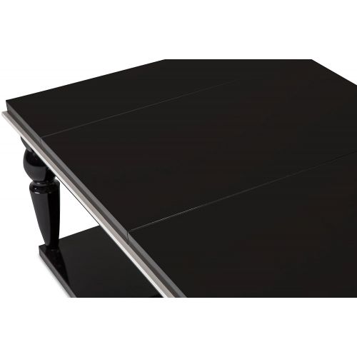  Michael Amini 9025601-805 Sky Tower Cocktail Table, Black Ice