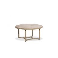 Michael Amini FS-ALTA204 Alta Round Cocktail Table with Travertine Marble Top