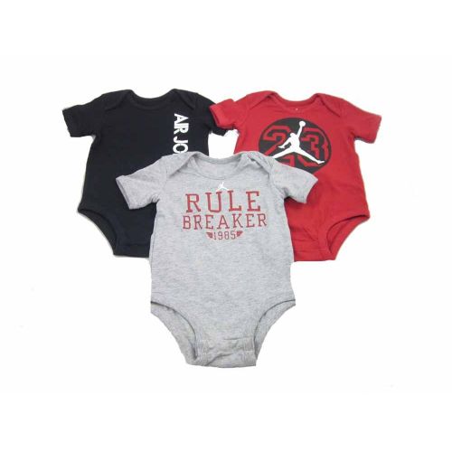  Michael Jordan Jordan Jumpman 3 Pack Baby Bodysuits (9/12 Months, Multi Color Rule Breaker)