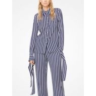 Michael Kors Collection Striped Silk-Georgette Streamer Blouse