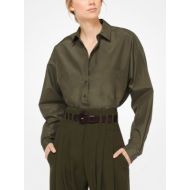 Michael Kors Collection Silk and Cotton Taffeta Blouse