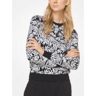 Michael Kors Collection Palm Sequined Cashmere Pullover