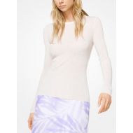 Michael Kors Collection Ribbed Viscose and Linen Pullover