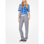 Michael Kors Collection Plaid Crushed Wool Trousers