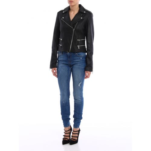 마이클 코어스 Michael Kors Leather biker jacket