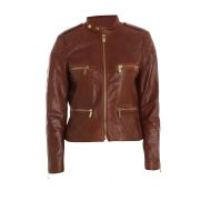 Michael Kors Four pockets detail leather jacket