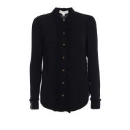 Michael Kors Black silk ruched shirt