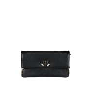 Michael Kors Everly black leather clutch