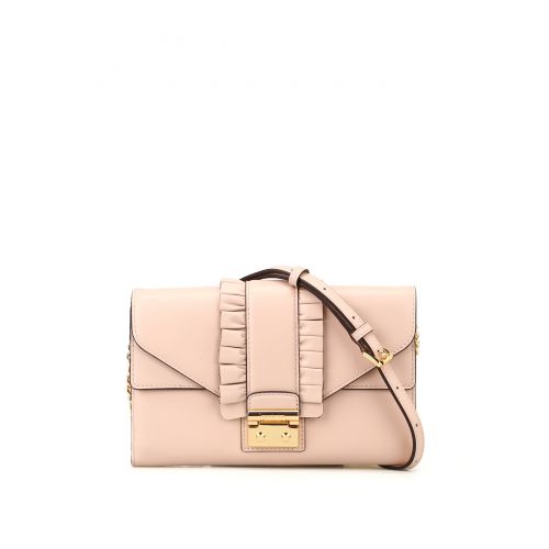 마이클 코어스 Michael Kors Sloan ruffled soft pink clutch