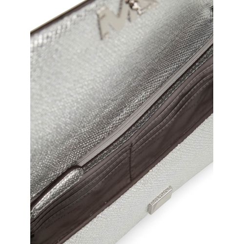 마이클 코어스 Michael Kors Mott silver leather envelope clutch