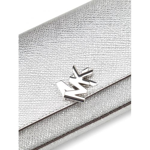 마이클 코어스 Michael Kors Mott silver leather envelope clutch