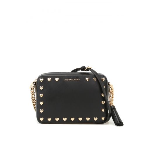 마이클 코어스 Michael Kors Ginny black camera bag with hearts