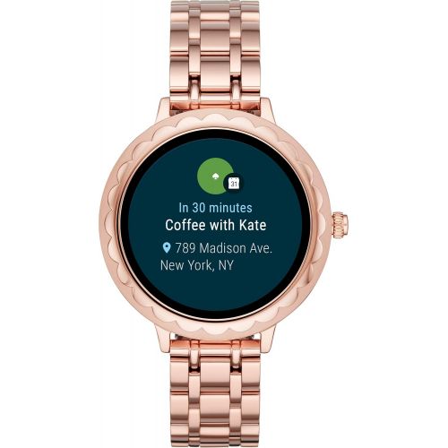 마이클 코어스 Michael Kors Kate Spade New York Scallop Touchscreen Smartwatch, Rose Gold-tone Stainless Steel Bracelet, 42mm, KST2005