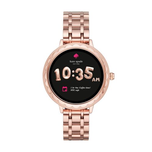 마이클 코어스 Michael Kors Kate Spade New York Scallop Touchscreen Smartwatch, Rose Gold-tone Stainless Steel Bracelet, 42mm, KST2005