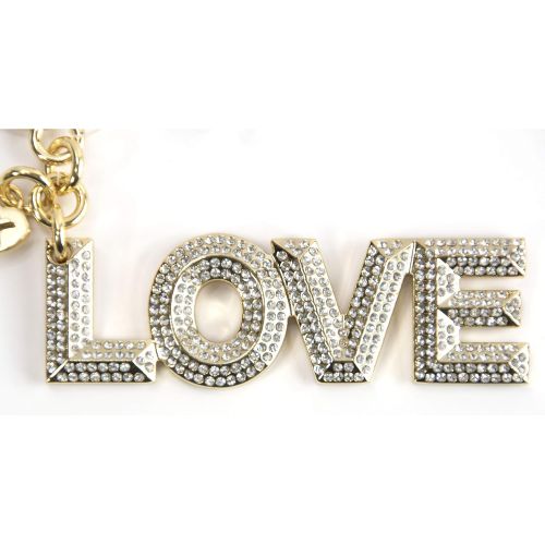 마이클 코어스 Michael Michael Kors Michael Kors Gold Tone Pave Crystal Pyramid Stud Love Keychain Bag Charm