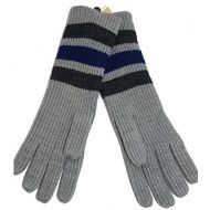 Michael Kors Striped Knit Gloves, Grey/Blue