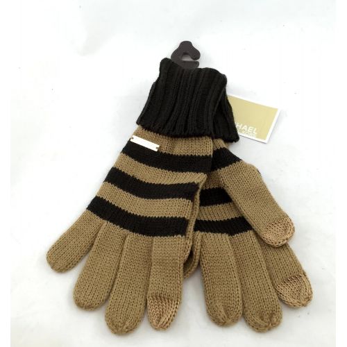 마이클 코어스 Michael Kors Knit Brown Camel Tech Gloves, ChocolateCamel