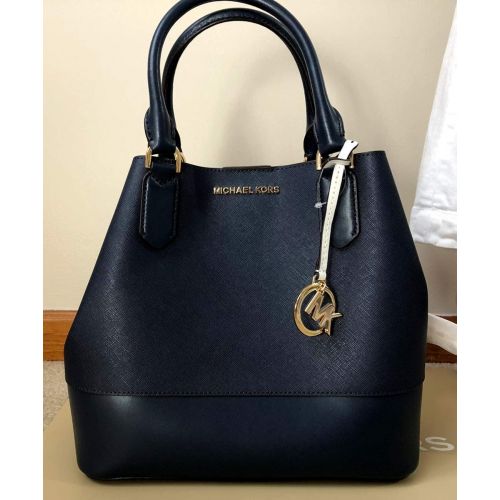 마이클 코어스 Michael Kors Trista Saffiano Leather Large Grab Crossbody Tote Luggage