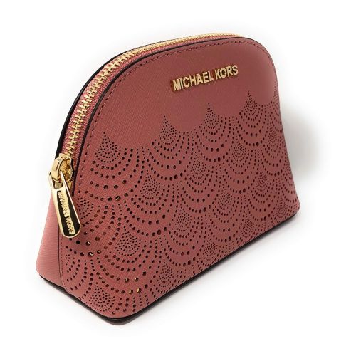 마이클 코어스 Michael Kors Jet Set Travel Saffiano Leather Lace Cosmetic Travel Pouch in Rose