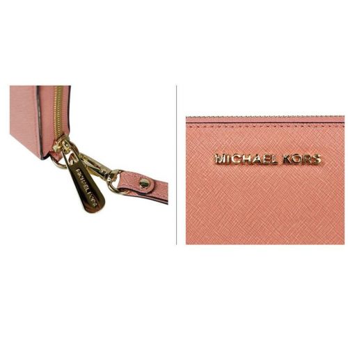 마이클 코어스 Michael Kors Jet Set Travel Leather Large Zip Continental Wallet (Peach)