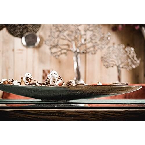  Michael Noll Decorative Plate / Serving Plate Ship-Shaped Aluminium Silver XXL 80 cm