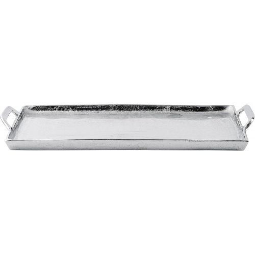  Michael Noll Tray Serving Tray Aluminium Silver Luxury L 53 cm