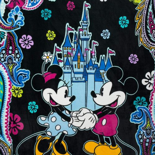  Mickey and Minnie Mouse Paisley Celebration Throw Blanket by Vera Bradley