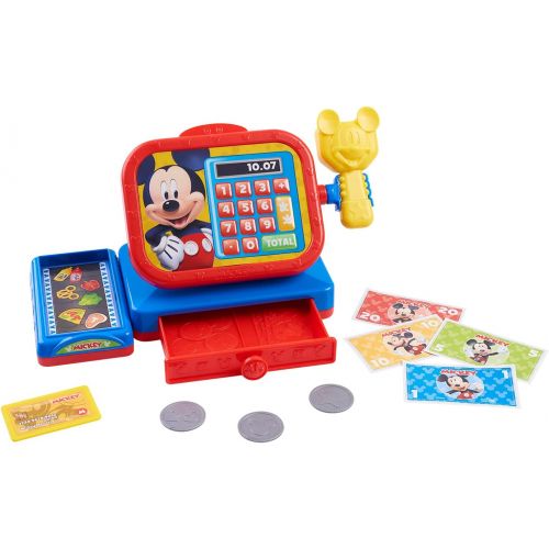  Disney Junior Mickey Mouse Funhouse Cash Register with Realistic Sounds, Pretend Play Money and Scanner, by Just Play