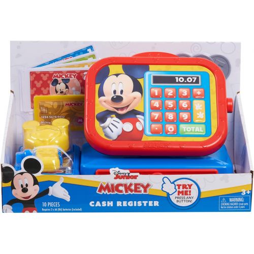  Disney Junior Mickey Mouse Funhouse Cash Register with Realistic Sounds, Pretend Play Money and Scanner, by Just Play